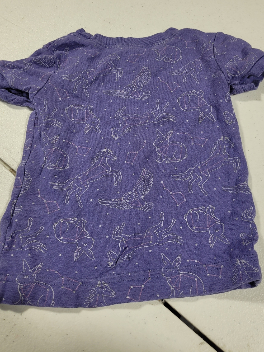 Old Navy Purple Short Sleeve Tee with Woodland & Mythical Animal Line Art - Picture 3 of 3